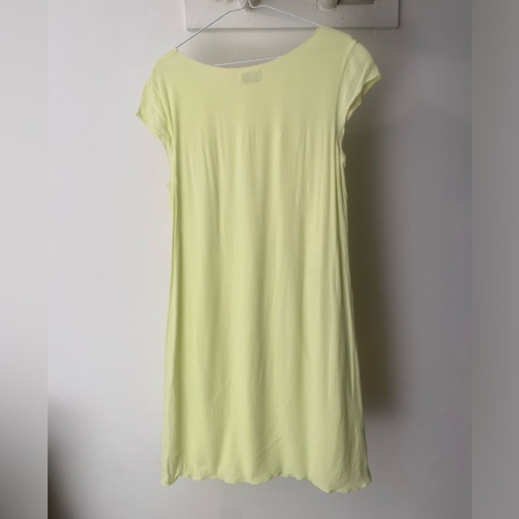 ARITZIA Wilfred Free Neon Yellow Short Cap Sleeve Shift Dress Sz M - Picture 11 of 14